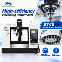 Centre d'usinage vertical CNC robuste XINSHUO 3 axes FANUC BT40 24 outils ATC, machine de fraisage à positionnement de 0,010 mm DV855+