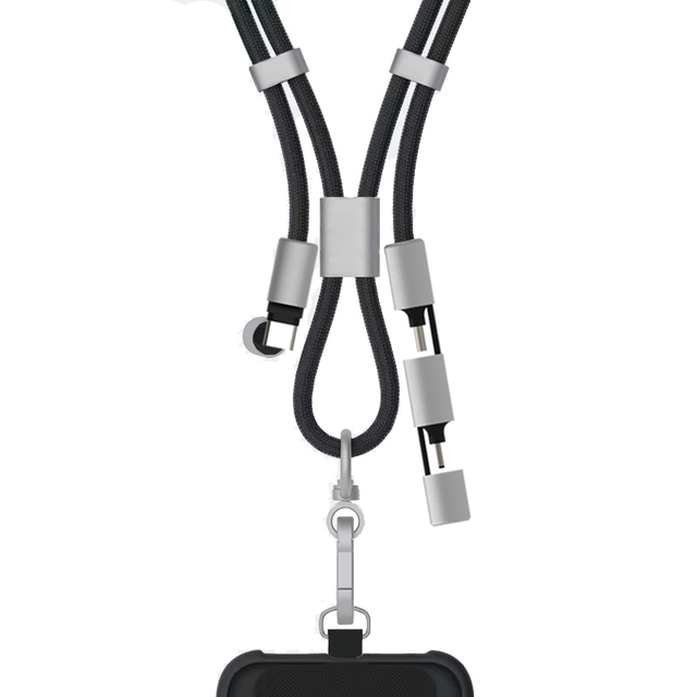Multi-port Custom Support Length Adjustable Lanyard Charging Cable 60w Fast Charging for Mobile Phone Potential Gifts Avoid Lost