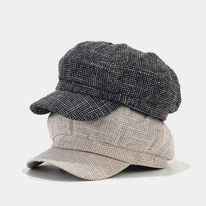 <span class=keywords><strong>Casquette</strong></span> de Journaliste à Carreaux Style Rétro Britannique Printemps-<span class=keywords><strong>Été</strong></span> pour <span class=keywords><strong>Femme</strong></span>, Chapeau Béret Tendance Style Japonais Artiste Peintre - Product Image 1