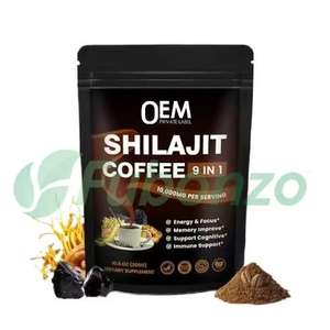 Café instantané en poudre de champignons Shilajit pour adultes, marque privée, café instantané au <span class=keywords><strong>guarana</strong></span>, chaga, cordyceps, ashwagandha, santé immunitaire et digestive - Product Image 2