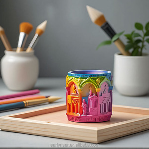 Mattiniera tempio greco Design in Silicone stampo in cemento fatto da te portacandele in gesso, vasetti per aromaterapia, vasi di fiori architettonici - Product Image 2