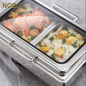 Set di Chafing Dish Dorati da 9L con Scomparti Interni, Set per Catering, Servizio Buffet per Matrimoni, Acciaio Inossidabile, per Hotel - Product Image 6