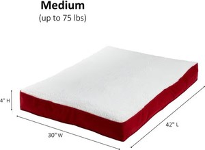 Cama para perros impermeable carmesí mediana, resistente, antideslizante, fácil de limpiar, patrón sólido para uso en cajas de interior/exterior - Product Image 5