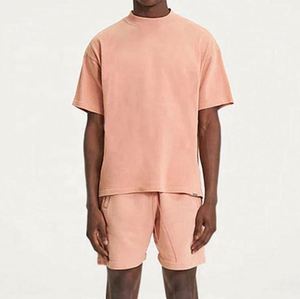 Custom Men's Fashion Oversized Knitted Letter Pattern Heavyweight <b>T</b>-Shirt High Quality 100% Cotton Streetwear - Product Image 2