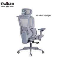 Chaise de bureau ergonomique confortable en maille avec double coussin lombaire, appui-tête réglable en hauteur et fonction pivotante pour une utilisation toute la journée