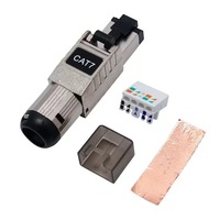 Conector Modular sin Herramientas FTP STP CAT6A CAT7 CAT8, Corriente Nominal de 10A, Magnético, Autoenrollable, Cobre Puro, 8P8C, 8 Pines, para Redes