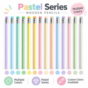 Crayon pastel personnalisé HB, crayon en bois hexagonal, impression de logo, cadeau scolaire, vente en gros - Product Image 3