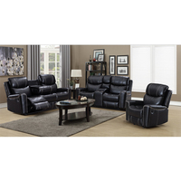 Chaise inclinable de théâtre commercial de maison de luxe de meubles Frank dernier ensemble de sofa inclinable de 7 places en cuir d'air pour le salon