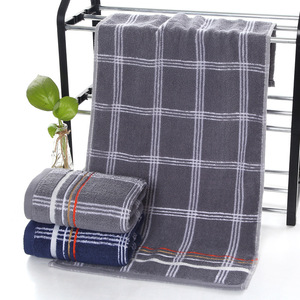 ผ้าขนหนูผ้าฝ้ายลายสก๊อตบริสุทธิ์ 35x75 ซม. ผ้าขนหนูของขวัญที่เหมาะกับผิวสำหรับผู้ชายและผู้หญิง - Product Image 1