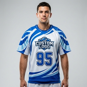 Camiseta de Lacrosse Personalizada Unisex con Cuello en V, Transpirable, de Malla, Manga Corta, Antibacteriana, Impresión Digital, Verde Dorado, Número de Equipo 44 - Product Image 6