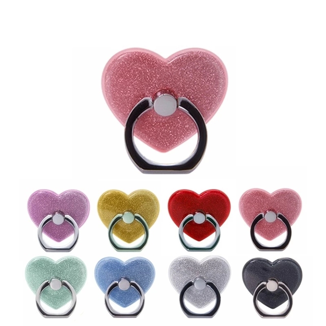 Mobile Phone Ring Holder for Tablet Pc Phone Holder Stand Phone Grip Heart-shaped Finger Ring Holder Car Mount Stand