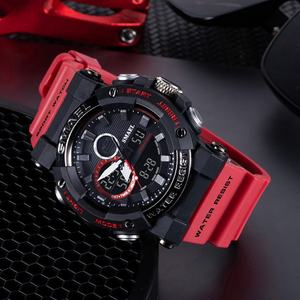 Montre analogique-numérique à double affichage SMAEL 8048 pour homme, chronographe, alarme, étanche, montre-bracelet LED, réveil, date - Product Image 3