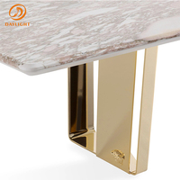 Table à manger rectangulaire en marbre de luxe moderne pour villa, banquets, maison ou hôtel, mobilier d'appartement élégant