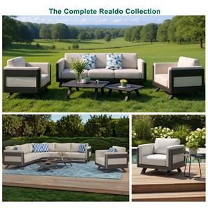 أريكة خارجية مقطعية بالكامل على شكل حرف L للفناء والحديقة السريعة - Product Image 5