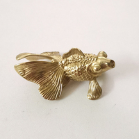 Poignées et boutons en laiton massif en forme de poisson rouge pour meubles, portes d'armoires, armoires à vin et tiroirs