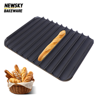 Plaques de cuisson à 11 rainures pour pain français, en alliage d'aluminium, revêtement antiadhésif, équipement de cuisine professionnel, moules à baguettes