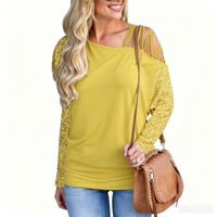 T-shirt long en molleton non tissé respirant imprimé vintage personnalisé avec logo frontal pour femme, idéal printemps-automne