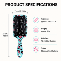 Brosse à cheveux en gros à imprimé léopard, brosse démêlante à coussin d'air pour massage du cuir chevelu pour femmes, logo personnalisé OEM ODM pour salon de coiffure