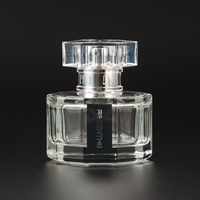 Flacon de parfum rectangulaire en cristal à facettes avec bouchon à vis, autocollant personnalisé, conteneur vide pour parfum