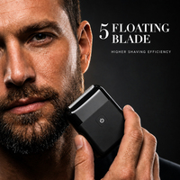 Rasoir électrique DOODA en alliage de zinc, 5 lames flottantes, mini rasoir facial sans fil USB, étanche IPX7