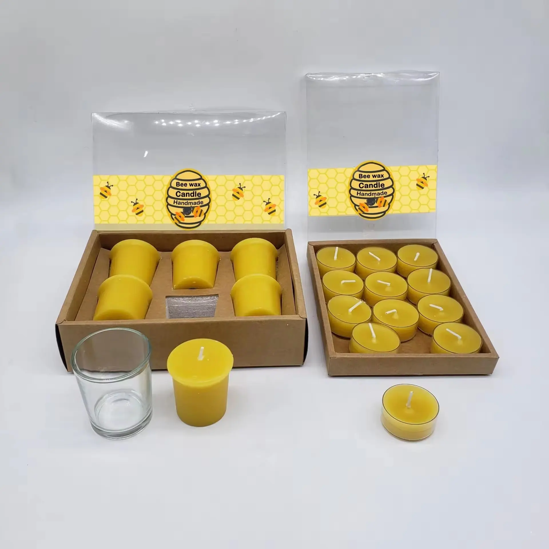 뜨거운 판매 6/12 PC 팩 밀랍 Tealight 양초 밀랍 봉헌 기둥 양초 세트