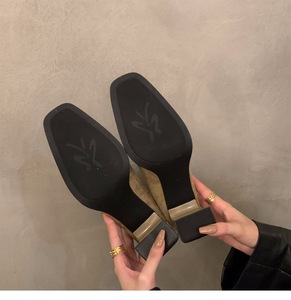 Botines de tacón grueso para mujer, con punta, de gamuza, color liso, negro y caqui, para uso diario - Product Image 5