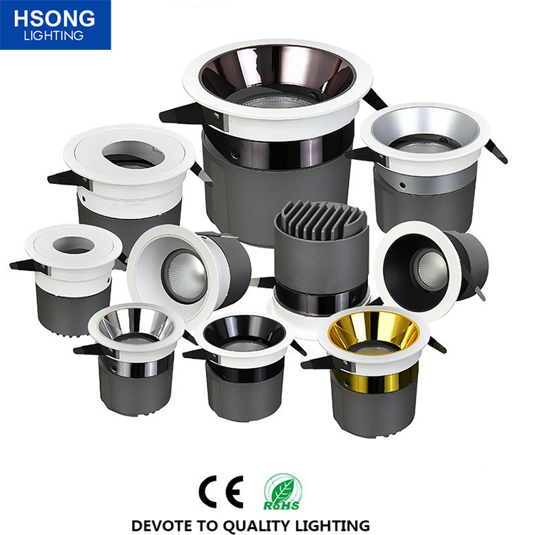 HSONG коммерческое освещение 5 Вт 7 Вт 10 Вт 12 Вт 18 Вт 25 Вт внутренний алюминиевый утопленный прожектор светодиодный COB для магазина одежды