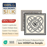 Écharpe carrée en soie sergée personnalisée avec motif floral Paisley monochrome, ourlet roulé à la main, impression double face, faible MOQ, OEM ODM, échantillon disponible