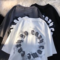 YKH Katoen Op Maat Gemaakt Afbeelding en Ontwerp Merk Blank 3D Puff Print 100% Katoen Oversized T-Shirt Met Logo voor Heren en Dames