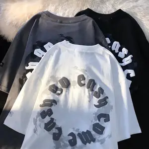 YKHコットンカスタム画像とデザインブランドブランク3Dパフ印刷綿100% 特大Tシャツ男性女性用ロゴ付き