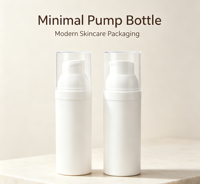 Flacon pompe airless en plastique couleur personnalisée, contenant cosmétique léger à pression pour sérum corporel en marque blanche