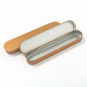 Оптовая продажа, металлические канцелярские принадлежности с индивидуальным принтом, упаковка для ручек, металлическая жестяная коробка с откидной крышкой, пенал