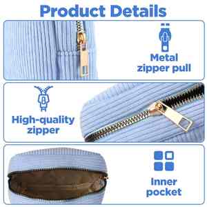 Versatile Corduroy Multi-Functional Pouch Stylish Solution for Organizing <b>Period</b> Supplies Cosmetics and Daily Essentials - Product Image 5