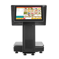 Supermarket terbaik 15Kg semua dalam satu 15.6 inci layar sentuh Ai Android Pc Pos mesin kas skala dengan 58Mm Printer termal