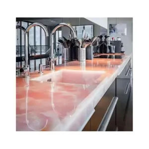 Schönes transluzentes rosa Onyx für Stein Marmor Platte Arbeitsplatte Tischplatte Onyx Waschtische