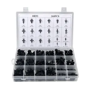 HE93 260 Pcs Auto Clips Assortiment Retainer Set -18 Meest Populaire Maten Auto Push Klinknagels Set Plastic Auto Clips en Bevestigingsmiddelen