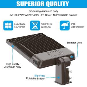 Projecteur LED 150W pour parking, allumage automatique du crépuscule à l'aube, éclairage extérieur, montage sur poteau, 100W, pour zone commerciale, cour, grange - Product Image 2