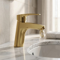 Mitigeur de lavabo thermostatique chaud/froid monotrou moderne avec poignée ajourée et cartouche céramique