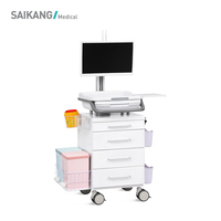 SAIKANG – chariot d'ordinateur de station de travail Mobile SKR-R01, chariot d'ordinateur d'information médicale d'hôpital avec tiroir