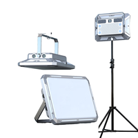 Projecteur de chantier LED industriel haute puissance - Système d'éclairage solaire portable - Projecteur professionnel sur trépied pour la construction