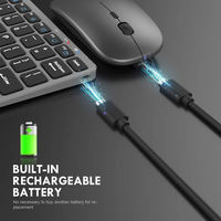 Teclado y Ratón Inalámbricos Recargables Multifuncionales Compactos de Tamaño Completo, Modo Dual, Bluetooth