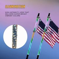 Usine 4FT LED RGB Phantom Spiral Flagpole Lights pour Beach Car Lights Buggy Ambient Whip Lights