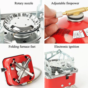 Ultralichte Kampeerkachel Draagbare <span class=keywords><strong>Mini</strong></span> Outdoor Opvouwbare Metalen <span class=keywords><strong>Camping</strong></span> Gasfornuis Winddichte Oven Brander Backpacken Wandelen - Product Image 2