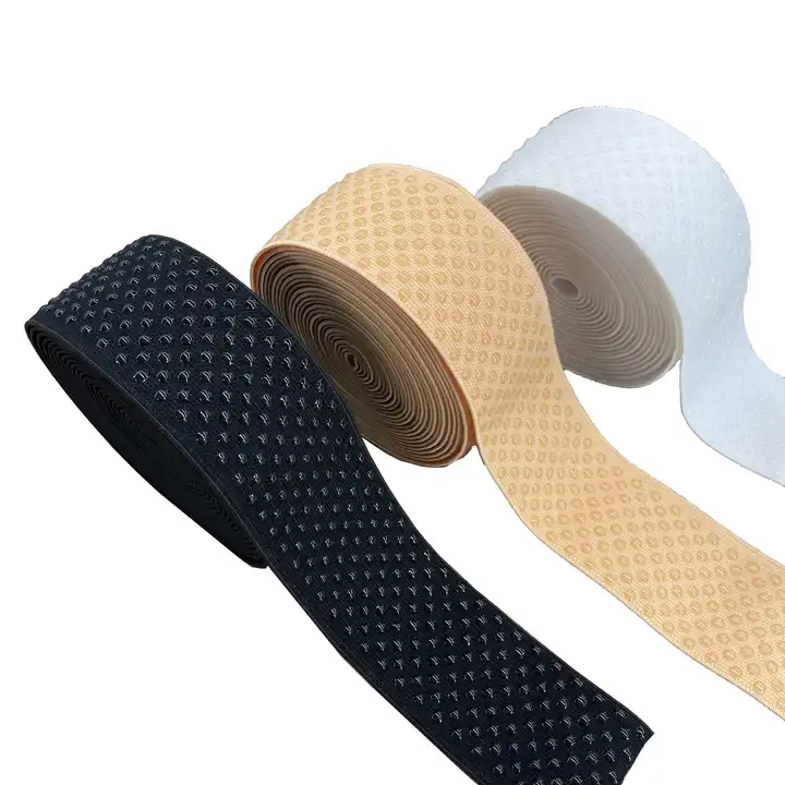 nylon silicone backed elastic ribbons gripper