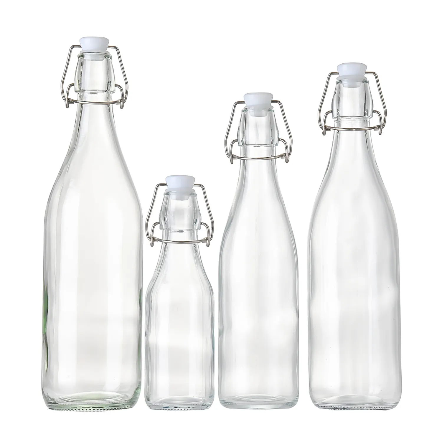 The New Listing 250ml 500ml Flip Top Glass Juice Bottle 1 Liter Glass Bottle Manufacturers