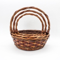 Corde de papier de couleur café en forme de bateau chinois, panier de fleurs tissé mélangé en osier, panier de fruits d'eau