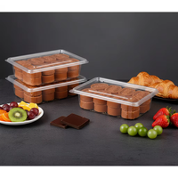 Barquettes rectangulaires en plastique PET pour biscuits, desserts, pâtisseries, emballages alimentaires, contenants pour pain, desserts, boîtes durables