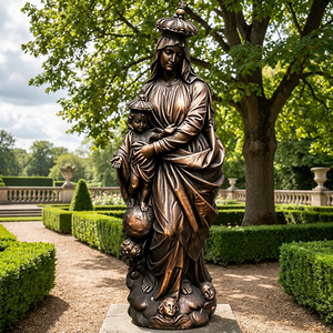 Statue classique en bronze de la Madone et de l'Enfant - Sculpture artisanale de la Vierge <span class=keywords><strong>Marie</strong></span> en bronze moulé à la <span class=keywords><strong>cire</strong></span> perdue - Product Image 3