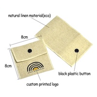 Kantong Penyimpanan Perhiasan Anting Kancing dari Kain Linen Katun Ramah Lingkungan dengan Logo Kustom