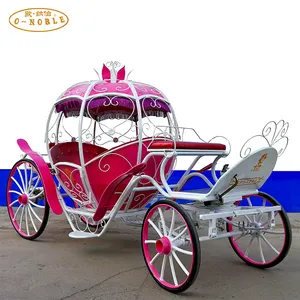 Romantic Style Cinderella Horse Carriage White Victoria Horse Pony Cart For Wedding/Luxury Fashion Electric Horse Carriage